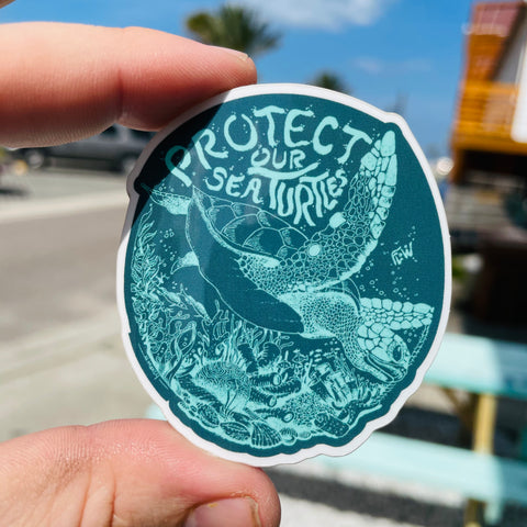 Protect Our Sea Turtles Sticker